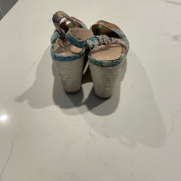 Stuart Weitzman Rainbow Wedge Sandal Size 8 - Picture 6 of 7